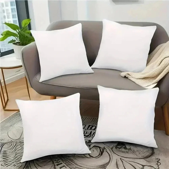 Set of 4, white solid color pillow cover, 18x18 - Picture 1 of 4